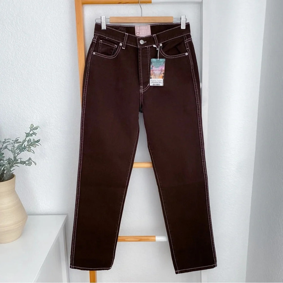 Revice Ex Boyfriend Miss Me Jeans Dark Brown Women’s 28 New - Picture 5 of 16